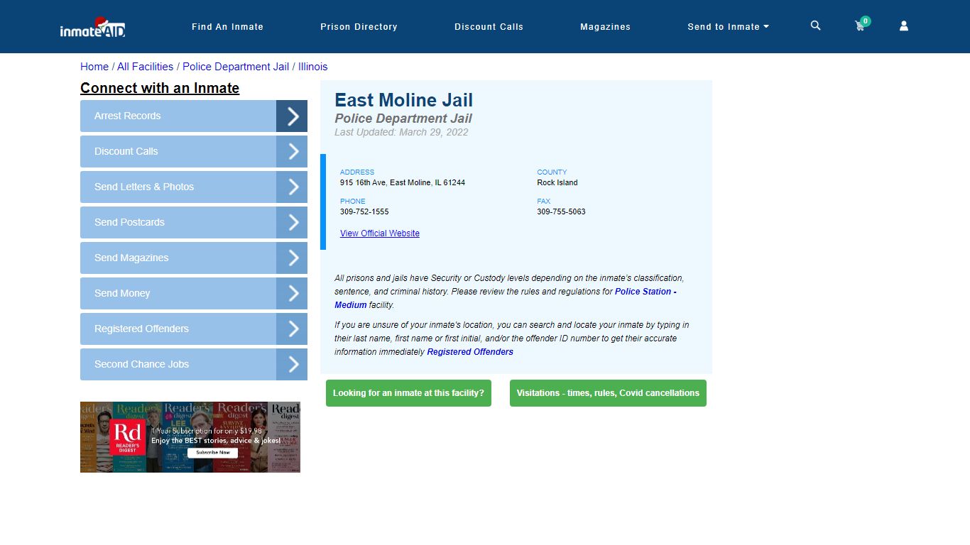 East Moline Jail & Inmate Search - East Moline, IL