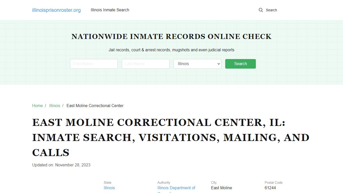 East Moline Correctional Center, IL: Inmate Search, Mailing, Calls ...